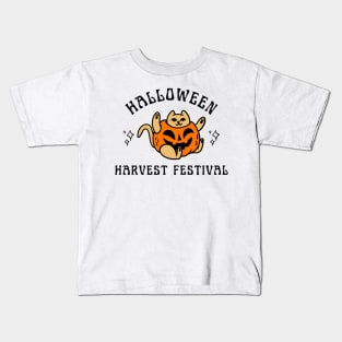 halloween harvest festival cat Kids T-Shirt